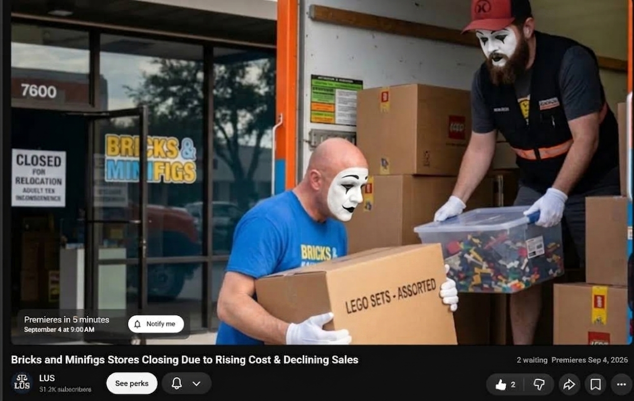 Legally Mime field operatives executing tactical plastic brick asset relocation from a closing facility